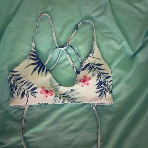 Leaf print bikini top